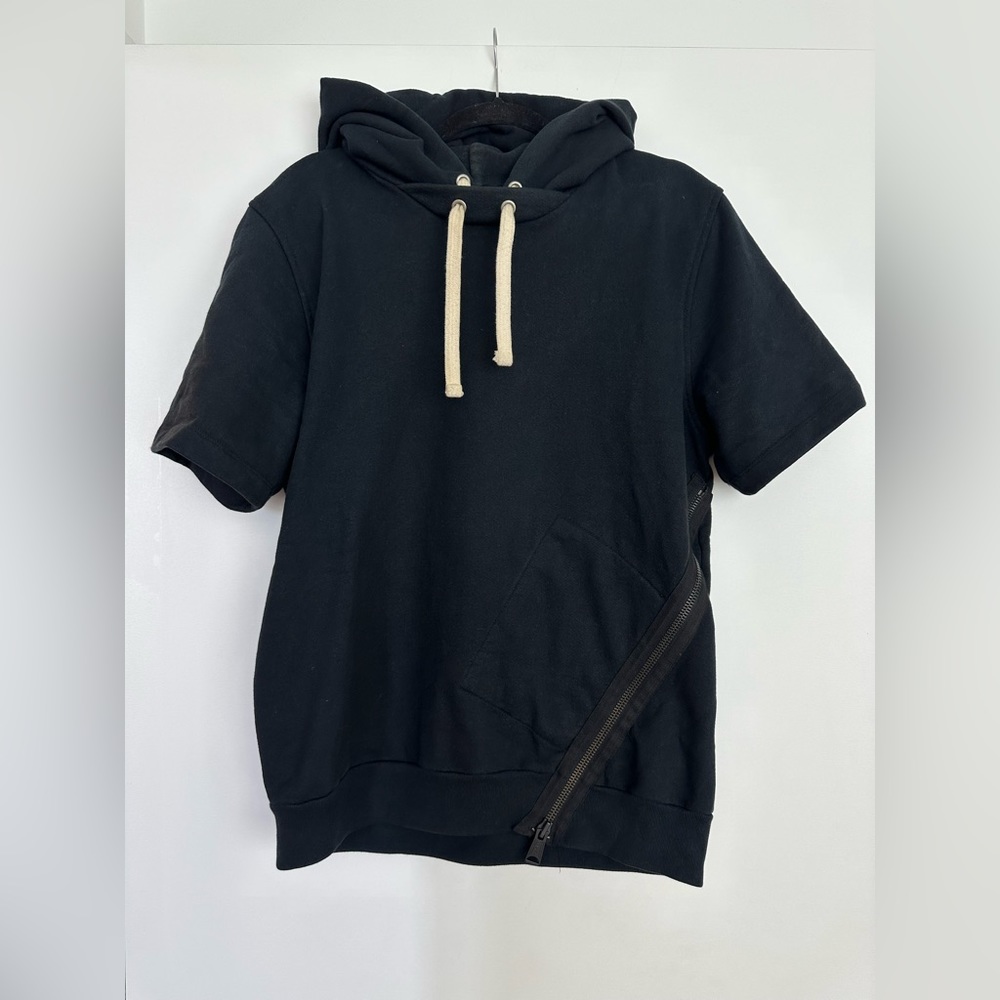 Drifter Industries Black Short Sleeve Zip Sweatshirt Pullover Hoodie Size M